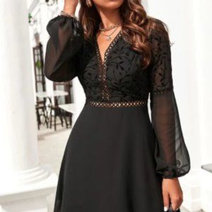 Guipure Lace Chiffon Dress
